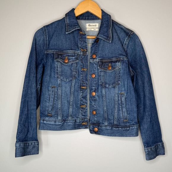 Madewell Jackets & Blazers - Madewell Shrunken Stretch Denim Jacket Women's Small Blue Jean Trucker Coat